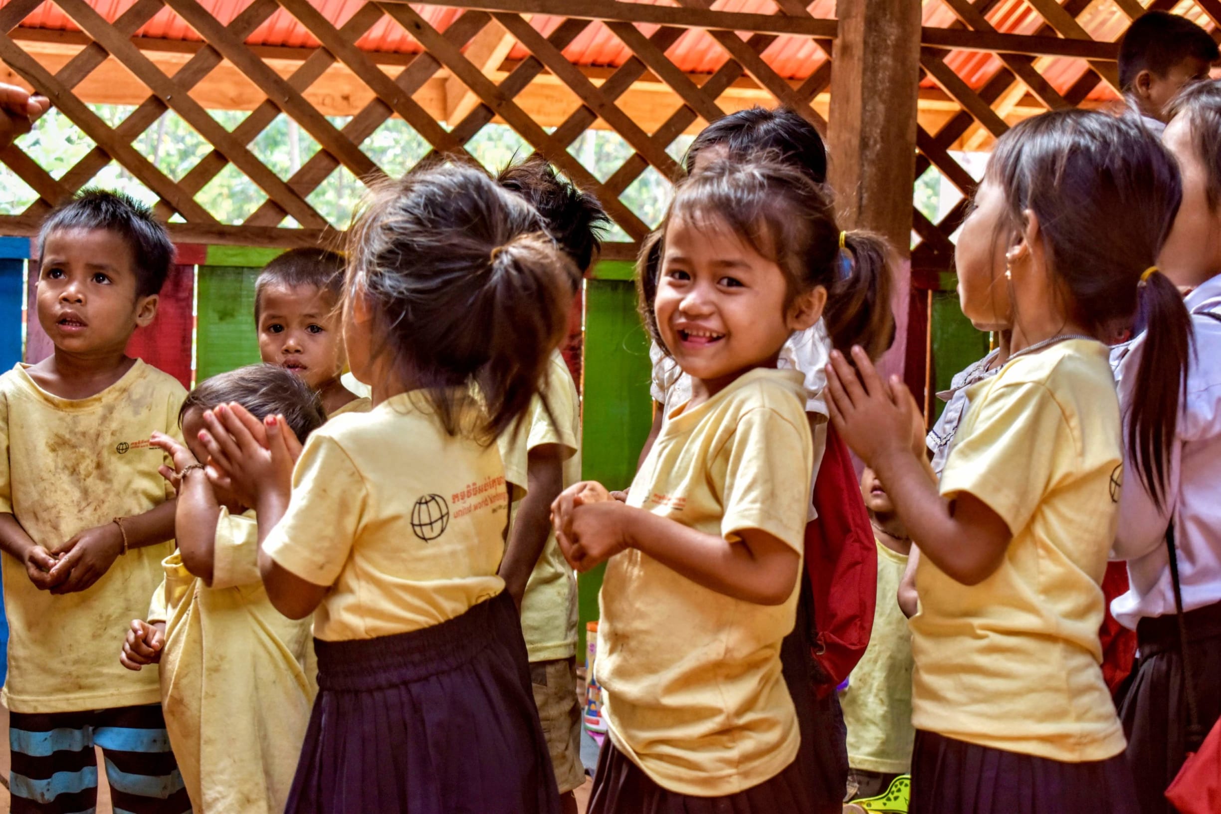 Kindergarten students in Cambodia.